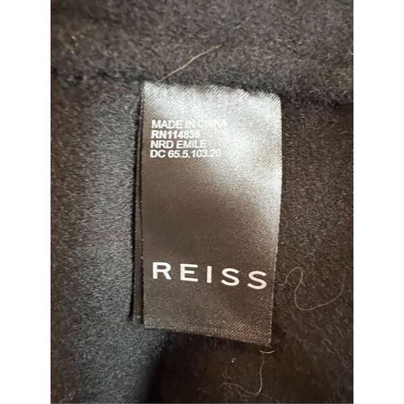 Reiss Women's Black Rich Belted Wool Blend Trench Coat Size 14 NWT - Picture 11 of 12